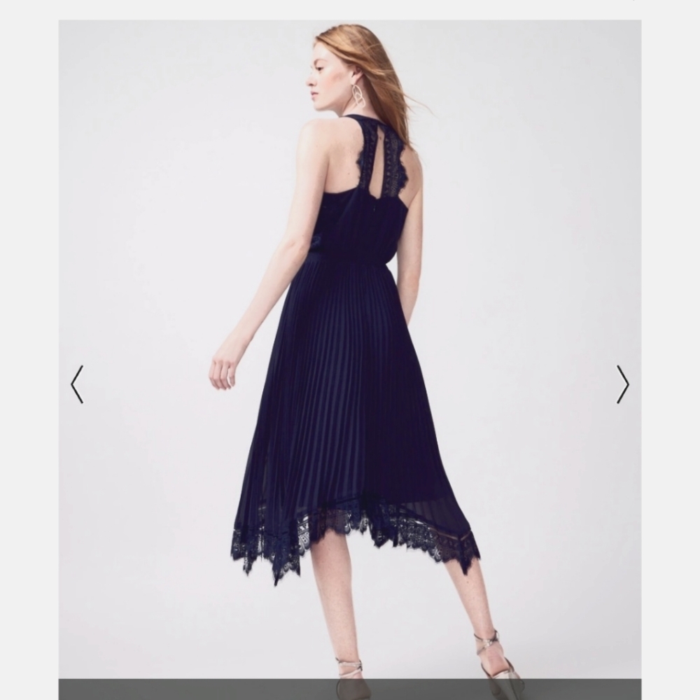 White House Black Market Navy Dress - sz 12 (fits like 10)